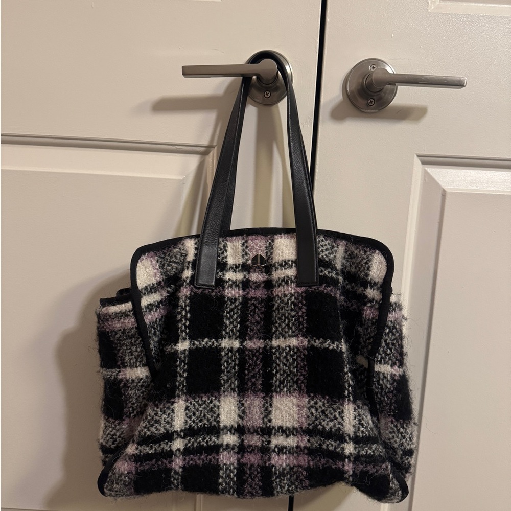 KATE SPADE Plaid Black and Pink Women's Tote Bag
